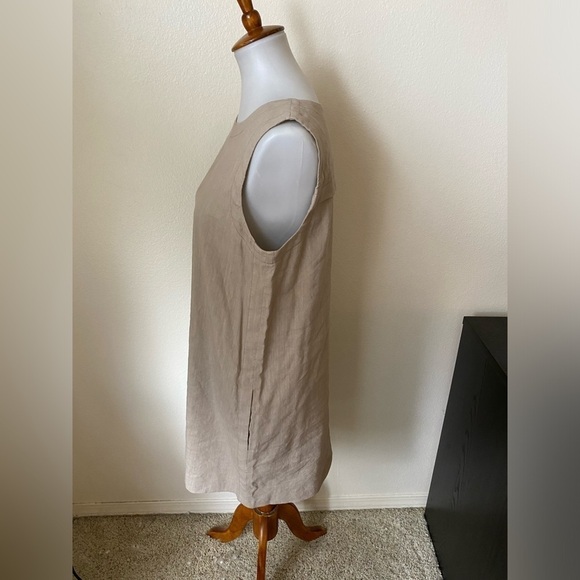 Theory Women’s Didianne R Caliver Linen Blend Sheath Dress Beige Size 10 - Picture 2 of 7